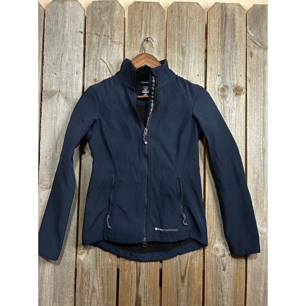 Noble Equestrian Womens Navy Blue Softshell Fleece Lined Jacket 2XS 28533